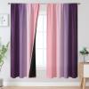 image:imageEstelar Textiler Purple and Grey Blackout Curtains for Girls Bedroom Full Room Darkening Rod Pocket Ombre Curtains for Kids Room Thermal Insulated Light Blocking Gradient Drapes 42Wx63L 2 PanelsPink and Purple