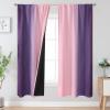 image:imageEstelar Textiler Purple and Grey Blackout Curtains for Girls Bedroom Full Room Darkening Rod Pocket Ombre Curtains for Kids Room Thermal Insulated Light Blocking Gradient Drapes 42Wx63L 2 PanelsPink and Purple