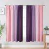 image:imageEstelar Textiler Purple and Grey Blackout Curtains for Girls Bedroom Full Room Darkening Rod Pocket Ombre Curtains for Kids Room Thermal Insulated Light Blocking Gradient Drapes 42Wx63L 2 PanelsPink and Purple