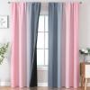 image:imageEstelar Textiler Purple and Grey Blackout Curtains for Girls Bedroom Full Room Darkening Rod Pocket Ombre Curtains for Kids Room Thermal Insulated Light Blocking Gradient Drapes 42Wx63L 2 PanelsPink and Grey