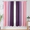 image:imageEstelar Textiler Purple and Grey Blackout Curtains for Girls Bedroom Full Room Darkening Rod Pocket Ombre Curtains for Kids Room Thermal Insulated Light Blocking Gradient Drapes 42Wx63L 2 PanelsPink and Purple