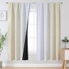 image:imageEstelar Textiler Purple and Grey Blackout Curtains for Girls Bedroom Full Room Darkening Rod Pocket Ombre Curtains for Kids Room Thermal Insulated Light Blocking Gradient Drapes 42Wx63L 2 PanelsBeige and Greyish White