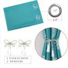 image:imageEstelar Textiler Teal Blackout Curtains for Living Room Grommet Curtains with Silver Palm Tree Pattern Light Blocking Thermal Insulated Window Drapes for Bedroom 52Wx84L 2 Panels