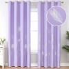 image:imageEstelar Textiler Lilac Blackout Curtains for Living Room Room Darkening Curtains with Silver Palm Tree Pattern Light Blocking Thermal Insulated Window Drapes for Kids Room 52Wx84L 2 Panels