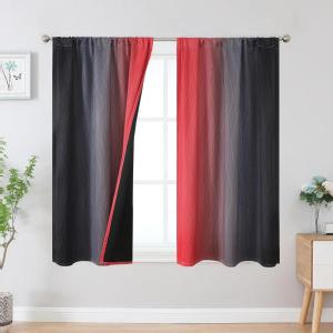 image:imageEstelar Textiler Purple and Grey Blackout Curtains for Girls Bedroom Full Room Darkening Rod Pocket Ombre Curtains for Kids Room Thermal Insulated Light Blocking Gradient Drapes 42Wx63L 2 PanelsRed and Black