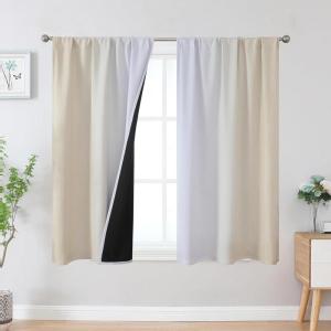 image:imageEstelar Textiler Purple and Grey Blackout Curtains for Girls Bedroom Full Room Darkening Rod Pocket Ombre Curtains for Kids Room Thermal Insulated Light Blocking Gradient Drapes 42Wx63L 2 PanelsBeige and Greyish White