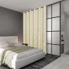 image:imageEstelar Textiler Beige Room Darkening Curtain for Sliding Door 80W x 84L Inch Long Extra Wide Window Curtain Palm Printed Light Reducing Curtain for Dining Room 66ft Wide x7ft Long 1 Panel