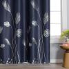 image:imageEstelar Textiler Blackout Curtain for Bedroom 80W x 108L Inch Silver Palm Tree Printed Curtain Thermal Insulated Elegant Drape for Dining Room 66ft Wide x9ft Long Navy Blue 1 PanelNavy BlueSilver Print
