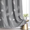image:imageEstelar Textiler Blackout Curtain for Bedroom 80W x 108L Inch Silver Palm Tree Printed Curtain Thermal Insulated Elegant Drape for Dining Room 66ft Wide x9ft Long Navy Blue 1 PanelGreySilver Print