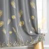 image:imageEstelar Textiler Blackout Curtain for Bedroom 80W x 108L Inch Silver Palm Tree Printed Curtain Thermal Insulated Elegant Drape for Dining Room 66ft Wide x9ft Long Navy Blue 1 PanelGreyGold Print