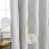 image:imageEstelar Textiler Blackout Curtain for Bedroom 80W x 108L Inch Silver Palm Tree Printed Curtain Thermal Insulated Elegant Drape for Dining Room 66ft Wide x9ft Long Navy Blue 1 PanelGreyish WhiteGold Print