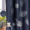 image:imageEstelar Textiler Blackout Curtain for Bedroom 80W x 108L Inch Silver Palm Tree Printed Curtain Thermal Insulated Elegant Drape for Dining Room 66ft Wide x9ft Long Navy Blue 1 PanelNavy BlueSilver Print