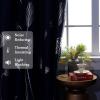 image:imageEstelar Textiler Blackout Curtain for Bedroom 80W x 108L Inch Silver Palm Tree Printed Curtain Thermal Insulated Elegant Drape for Dining Room 66ft Wide x9ft Long Navy Blue 1 PanelNavy BlueSilver Print