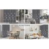 image:imageEstelar Textiler Blackout Curtain for Bedroom 80W x 108L Inch Silver Palm Tree Printed Curtain Thermal Insulated Elegant Drape for Dining Room 66ft Wide x9ft Long Navy Blue 1 PanelDark GreySilver Print