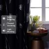 image:imageEstelar Textiler Blackout Curtain for Bedroom 80W x 108L Inch Silver Palm Tree Printed Curtain Thermal Insulated Elegant Drape for Dining Room 66ft Wide x9ft Long Navy Blue 1 PanelDark GreySilver Print
