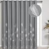 image:imageEstelar Textiler Blackout Curtain for Bedroom 80W x 108L Inch Silver Palm Tree Printed Curtain Thermal Insulated Elegant Drape for Dining Room 66ft Wide x9ft Long Navy Blue 1 PanelGreySilver Print