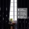 image:imageEstelar Textiler Blackout Curtain for Bedroom 80W x 108L Inch Silver Palm Tree Printed Curtain Thermal Insulated Elegant Drape for Dining Room 66ft Wide x9ft Long Navy Blue 1 PanelDark GreySilver Print