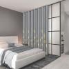 image:imageEstelar Textiler Blackout Curtain for Bedroom 80W x 108L Inch Silver Palm Tree Printed Curtain Thermal Insulated Elegant Drape for Dining Room 66ft Wide x9ft Long Navy Blue 1 PanelGreyGold Print