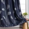 image:imageEstelar Textiler Blackout Curtain for Bedroom 80W x 108L Inch Silver Palm Tree Printed Curtain Thermal Insulated Elegant Drape for Dining Room 66ft Wide x9ft Long Navy Blue 1 PanelNavy BlueSilver Print
