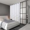 image:imageEstelar Textiler Blackout Curtain for Bedroom 80W x 108L Inch Silver Palm Tree Printed Curtain Thermal Insulated Elegant Drape for Dining Room 66ft Wide x9ft Long Navy Blue 1 PanelGreyish WhiteGold Print