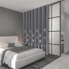image:imageEstelar Textiler Blackout Curtain for Bedroom 80W x 108L Inch Silver Palm Tree Printed Curtain Thermal Insulated Elegant Drape for Dining Room 66ft Wide x9ft Long Navy Blue 1 PanelDark GreySilver Print