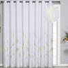 image:imageEstelar Textiler Blackout Curtain for Bedroom 80W x 108L Inch Silver Palm Tree Printed Curtain Thermal Insulated Elegant Drape for Dining Room 66ft Wide x9ft Long Navy Blue 1 PanelGreyish WhiteGold Print