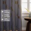 image:imageEstelar Textiler Blackout Curtain for Bedroom 80W x 108L Inch Silver Palm Tree Printed Curtain Thermal Insulated Elegant Drape for Dining Room 66ft Wide x9ft Long Navy Blue 1 PanelGreyish WhiteGold Print