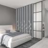 image:imageEstelar Textiler Blackout Curtain for Bedroom 80W x 108L Inch Silver Palm Tree Printed Curtain Thermal Insulated Elegant Drape for Dining Room 66ft Wide x9ft Long Navy Blue 1 PanelGreySilver Print