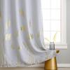 image:imageEstelar Textiler Blackout Curtain for Bedroom 80W x 108L Inch Silver Palm Tree Printed Curtain Thermal Insulated Elegant Drape for Dining Room 66ft Wide x9ft Long Navy Blue 1 PanelGreyish WhiteGold Print