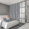 image:imageEstelar Textiler Blackout Curtain for Bedroom 80W x 108L Inch Silver Palm Tree Printed Curtain Thermal Insulated Elegant Drape for Dining Room 66ft Wide x9ft Long Navy Blue 1 PanelGreySilver Print
