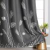 image:imageEstelar Textiler Blackout Curtain for Bedroom 80W x 108L Inch Silver Palm Tree Printed Curtain Thermal Insulated Elegant Drape for Dining Room 66ft Wide x9ft Long Navy Blue 1 PanelDark GreySilver Print