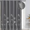 image:imageEstelar Textiler Blackout Curtain for Bedroom 80W x 108L Inch Silver Palm Tree Printed Curtain Thermal Insulated Elegant Drape for Dining Room 66ft Wide x9ft Long Navy Blue 1 PanelDark GreySilver Print