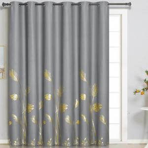 image:imageEstelar Textiler Blackout Curtain for Bedroom 80W x 108L Inch Silver Palm Tree Printed Curtain Thermal Insulated Elegant Drape for Dining Room 66ft Wide x9ft Long Navy Blue 1 PanelGreyGold Print