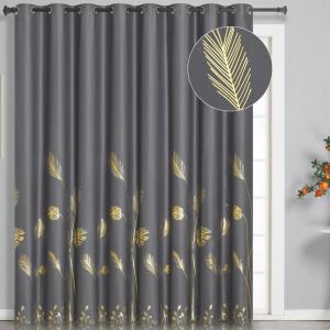 image:imageEstelar Textiler Curtain for Sliding Glass Door 100W x 96L Inch Gold Palm Tree Printed Curtain Thermal Insulated Blackout Curtain for Dining Room 83ft Wide x 8ft Long Dark Grey 1 Panel