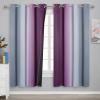 image:imageEstelar Textiler Ombre Grey and Purple Blackout Curtains 72 Inch Length 2 Panels Full Room Darkening Curtains for Living Room Grommet Thermal Insulated Gradient Drapes for Bedroom 52x72 Inch
