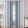 image:imageEstelar Textiler Stone Blue and Greyish White Blackout Curtains 84 Inches LongFull Room Darkening Grommet Curtains for BedroomThermal Insulated Ombre Blackout Drapes for Living Room52Wx84L2 Panels