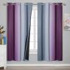 image:imageEstelar Textiler Ombre Grey and Purple Blackout Curtains 72 Inch Length 2 Panels Full Room Darkening Curtains for Living Room Grommet Thermal Insulated Gradient Drapes for Bedroom 52x72 Inch