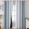 image:imageEstelar Textiler Stone Blue and Greyish White Blackout Curtains 84 Inches LongFull Room Darkening Grommet Curtains for BedroomThermal Insulated Ombre Blackout Drapes for Living Room52Wx84L2 Panels