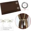 image:imageEstelar Textiler Brown Blackout Curtains for Living Room 84 Inch Length 2 Panels Set Gold Palm Leaves Printed Window Drapes Thermal Insulated Energy Saving Grommet Curtains for Bedroom 52Wx84L