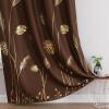 image:imageEstelar Textiler Brown Blackout Curtains for Living Room 84 Inch Length 2 Panels Set Gold Palm Leaves Printed Window Drapes Thermal Insulated Energy Saving Grommet Curtains for Bedroom 52Wx84L