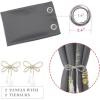 image:imageEstelar Textiler Palm Leaves Blackout Curtains 63 inch Length 2 Panels for Bedroom Light Blocking Blackout Drapes Thermal Insulated Window Grommet Curtains for Living Room 52Wx63L Dark Grey