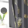 image:imageEstelar Textiler Palm Leaves Blackout Curtains 63 inch Length 2 Panels for Bedroom Light Blocking Blackout Drapes Thermal Insulated Window Grommet Curtains for Living Room 52Wx63L Dark Grey