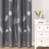 image:imageEstelar Textiler Window Curtain 2 Panels Blackout Thermal Insulated Light Blocking Silver Tropical Palm Blackout Curtains for Bedroom Living Room 52Wx96L Dark Grey 1 Pair