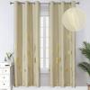image:imageEstelar Textiler Blackout Curtains Palm Tree Leaf Curtains Energy Saving Curtains Room Darkening Window Curtain Drapes for Living Room 38Wx72L Beige 2 Drapes