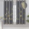image:imageEstelar Textiler Palm Leaves Blackout Curtains 63 inch Length 2 Panels for Bedroom Light Blocking Blackout Drapes Thermal Insulated Window Grommet Curtains for Living Room 52Wx63L Dark Grey