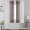 image:imageEstelar Textiler Grey and White Ombre Semi Sheer Curtains 84 Inch Length for Living RoomGray Gradient Light Filtering Window Grommet Curtains amp Drapes with Stripes Design for Bedroom52Wx84L2 PanelsBrown and White