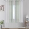 image:imageEstelar Textiler Grey and White Ombre Semi Sheer Curtains 84 Inch Length for Living RoomGray Gradient Light Filtering Window Grommet Curtains amp Drapes with Stripes Design for Bedroom52Wx84L2 PanelsSage Green and White