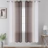 image:imageEstelar Textiler Grey and White Ombre Semi Sheer Curtains 84 Inch Length for Living RoomGray Gradient Light Filtering Window Grommet Curtains amp Drapes with Stripes Design for Bedroom52Wx84L2 PanelsBrown and White