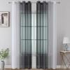 image:imageEstelar Textiler Grey and White Ombre Semi Sheer Curtains 84 Inch Length for Living RoomGray Gradient Light Filtering Window Grommet Curtains amp Drapes with Stripes Design for Bedroom52Wx84L2 PanelsBlack and White