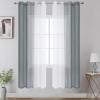 image:imageEstelar Textiler Grey and White Ombre Semi Sheer Curtains 84 Inch Length for Living RoomGray Gradient Light Filtering Window Grommet Curtains amp Drapes with Stripes Design for Bedroom52Wx84L2 PanelsGrey and White
